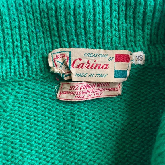 Vintage Green Cardigan Sweater - Picture 4 of 7